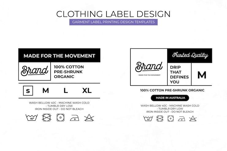 Vetor modelos de design de rótulos de roupas