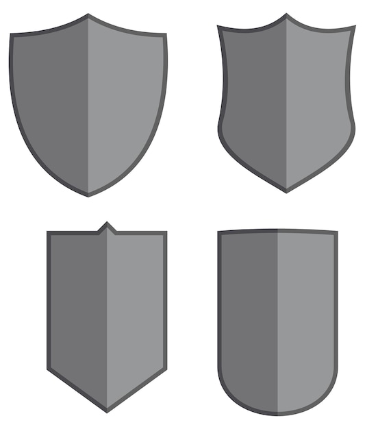 Modelos de escudo de prata para brasão