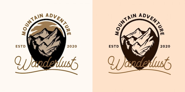 Vetor modelos de logotipo de aventura na montanha