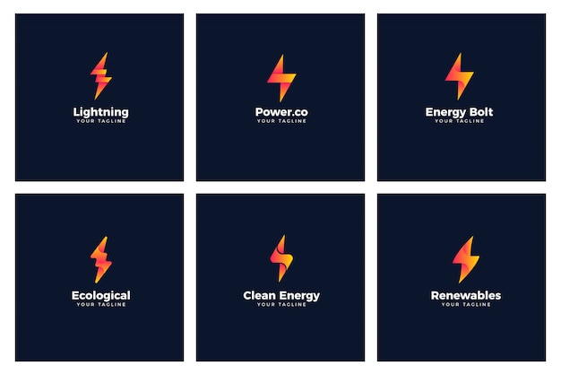 Modelos de logotipo de poder de parafuso de energia