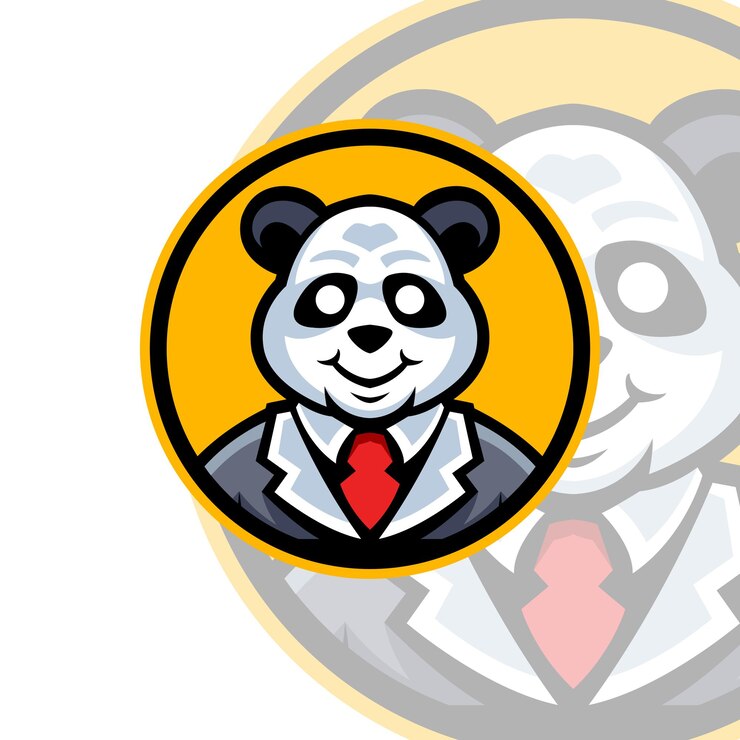 Vetor modelos de logotipo do mascote da panda
