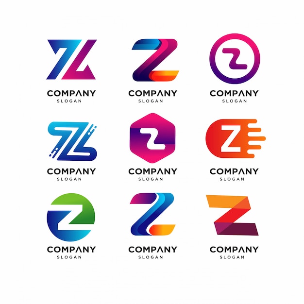 Vetor modelos de logotipo moderno letra z