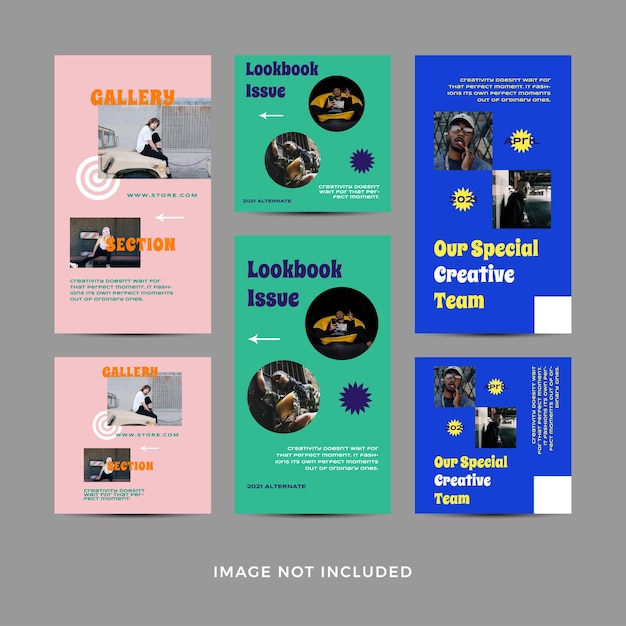 Modelos de mídia social para promoção Ilustração vetorial com uma foto e modelos editáveis