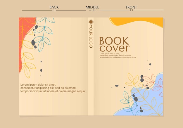 Vetor modelos de página de capa floral. abstrato de tamanho a4. belo design para notebooks, planejadores,