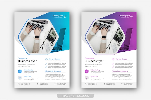 Vetor modelos de panfleto de negócios corporativos modernos
