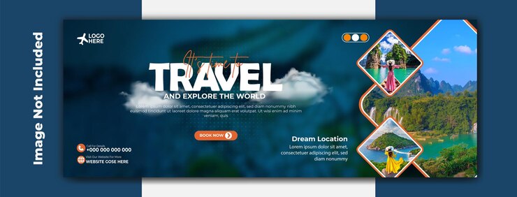 Vetor modelos de postagem de mídia social de viagem de aventura