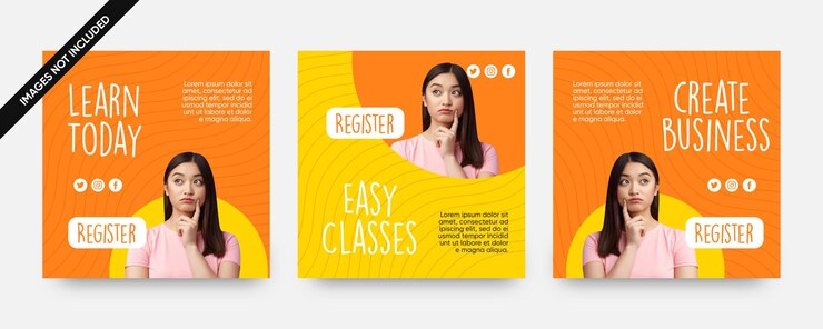 Vetor modelos de postagem em mídia social de soluções empresariais