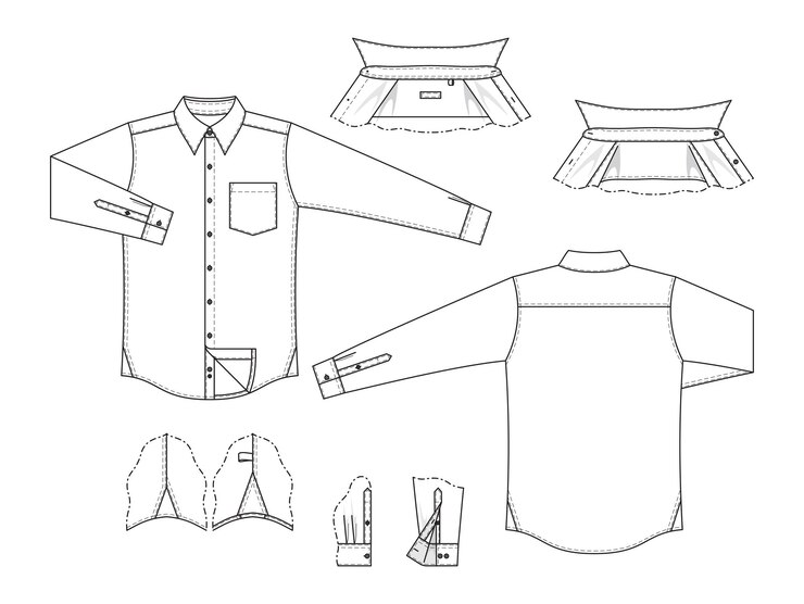 Modelos de roupas de camisa masculina