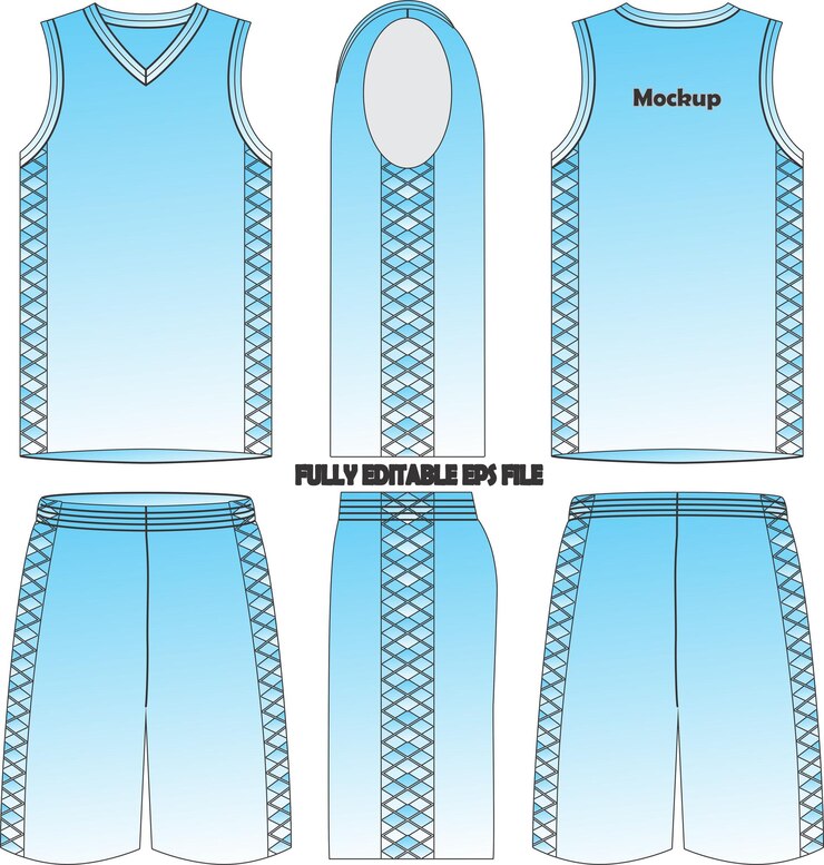 Vetor modelos de shorts de camisa de uniforme de basquete