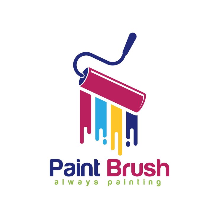 Vetor modelos de vetor de design de logotipo de pincel para colorir de tinta