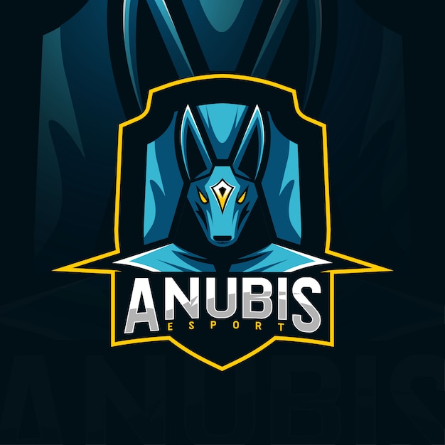 Modelos esportivos de logotipo de mascote de anubis