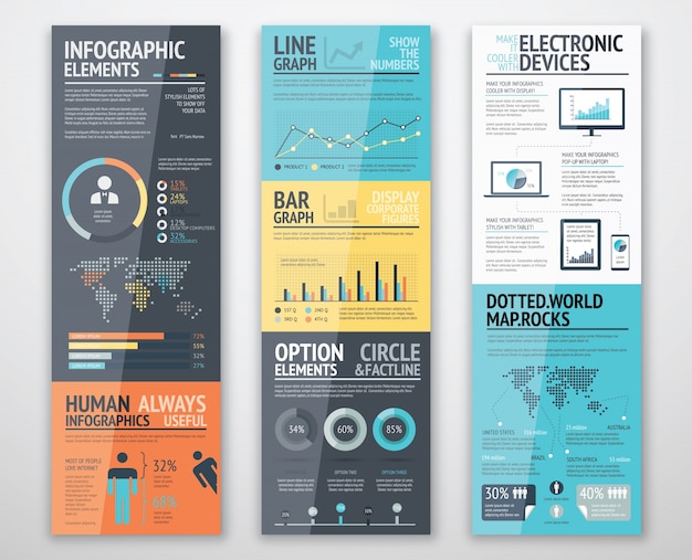 Modelos infográficos em ordem bem organizada pronto para uso