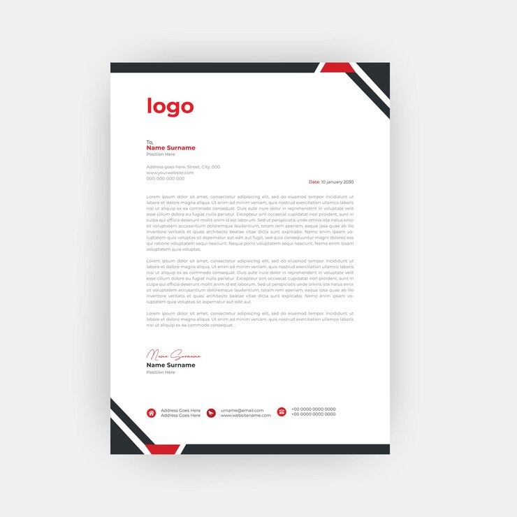 Modelos simples e criativos de cabeçalho de carta para o design do seu projeto Ilustração vetorial Tamanho A4