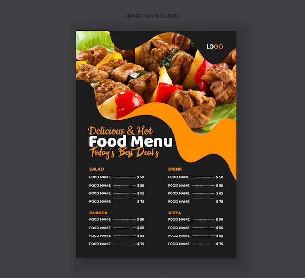 Modern Delicious Food Menu Design Restaurante Alimentação Menu Alimentação Design Flyer