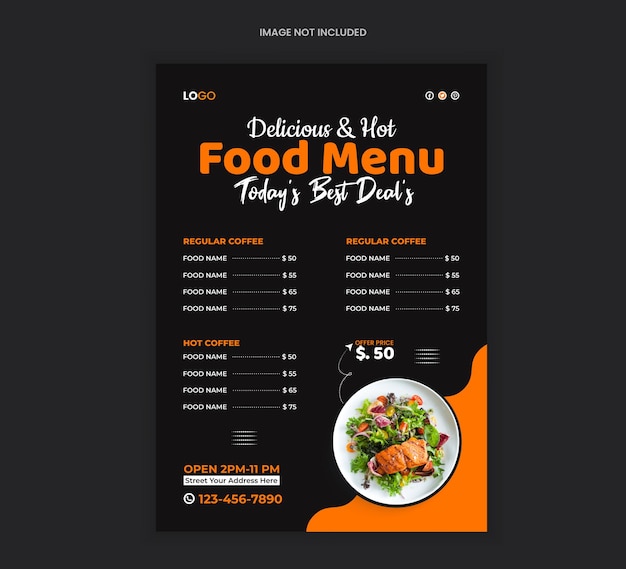 Modern Delicious Food Menu Design Restaurante Alimentação Menu Alimentação Design Flyer