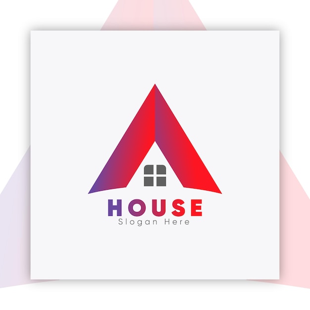 Modern letter a house logo template branding design, creative concept e gradient color.