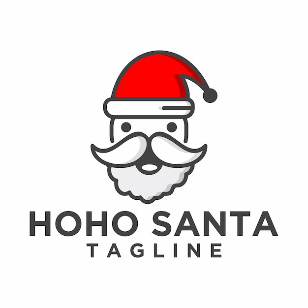 Vetor modern line art funny santa design