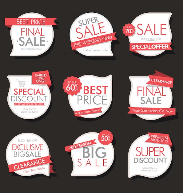 Modern sale banners and labels coleção moderna