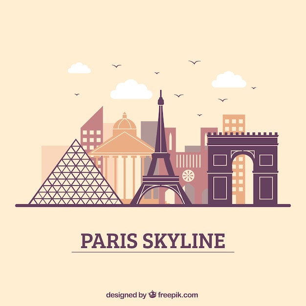 Modern skyline design of paris