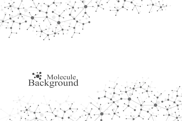 Modern Structure Molecule DNA. Átomo. Molécula e fundo de comunicação para medicina, ciência, tecnologia, química. Contexto médico-científico.
