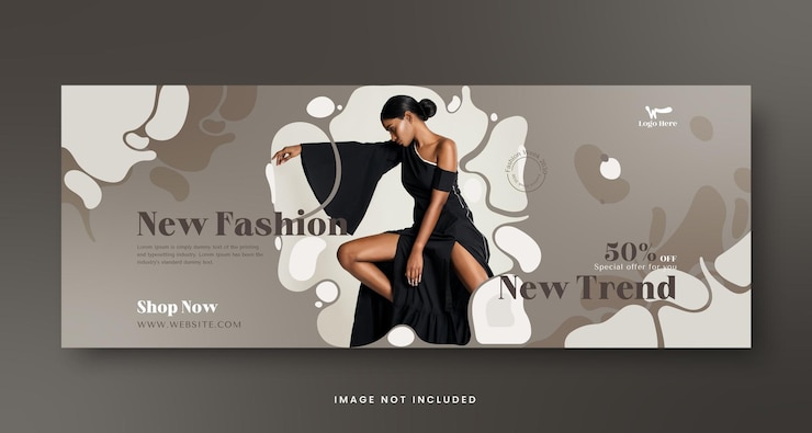 Vetor moderna coleção de moda e novo estilo de moda modelo de banner de capa do facebook