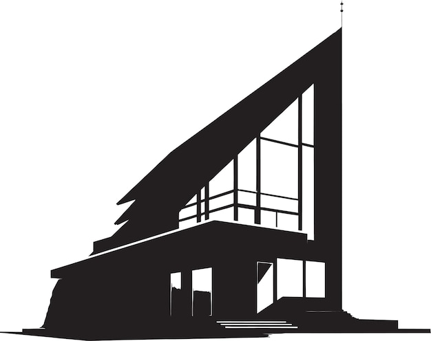 Modernidade etched conceptual house sketch icon vector avant garde domicile emblem de esboço de casa em negrito