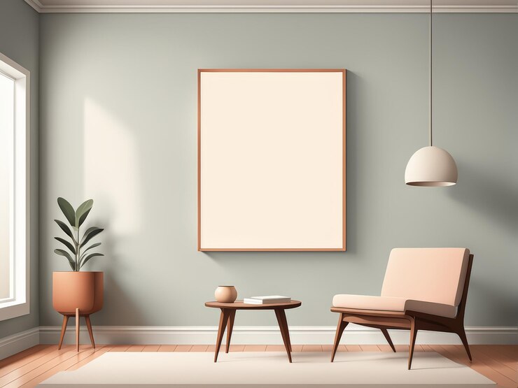 Vetor modernidade minimalista um estudo em cinza e rosa apagado em uma sala de estar luxuosamente minimalista i