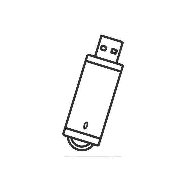 Moderno cartão de memória usb dispositivo vetor ilustração tecnologia objeto ícone conceito moderno usb flash