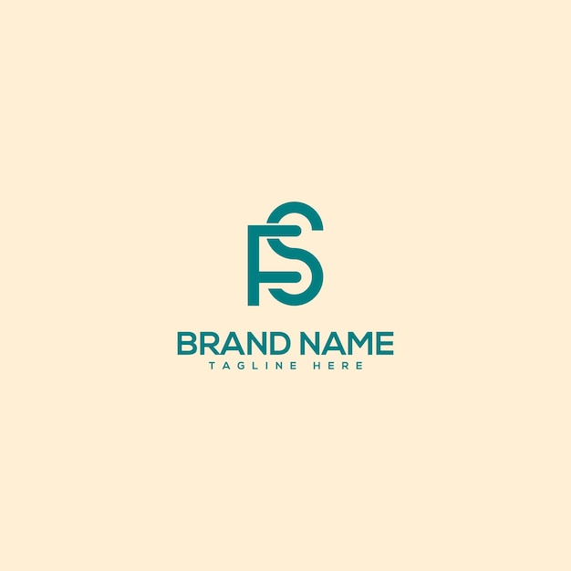 Moderno criativo letra única FS SF modelo de design de logotipo vetor