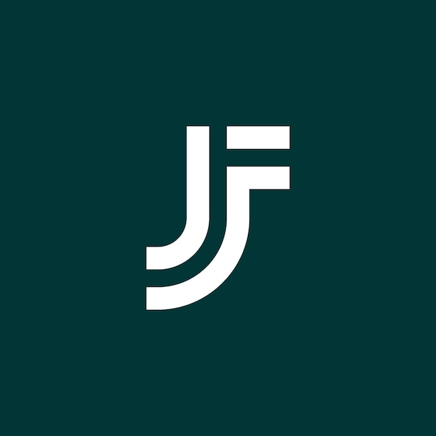 Vetor moderno design de logotipo de letra monograma jf
