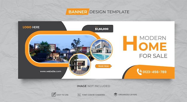 Moderno amp Design de modelo de banner criativo de imóveis
