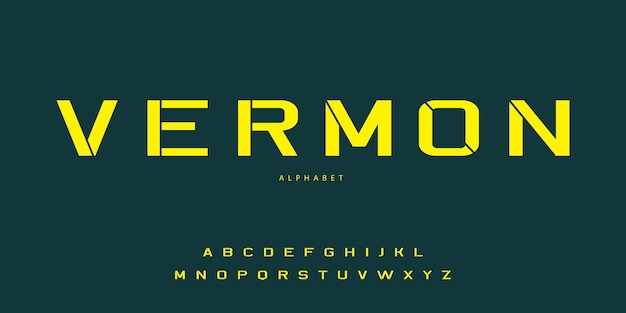 Moderno futurista scifi display fonte alfabeto tipografia sans serif