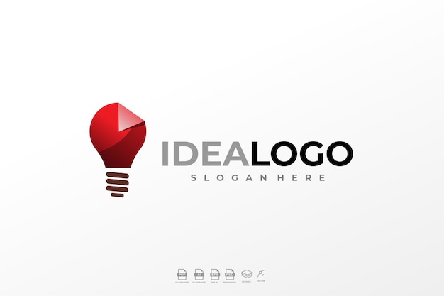 Vetor moderno gradiente colorido idéias lâmpada lâmpada logotipo modelo ilustração vetorial