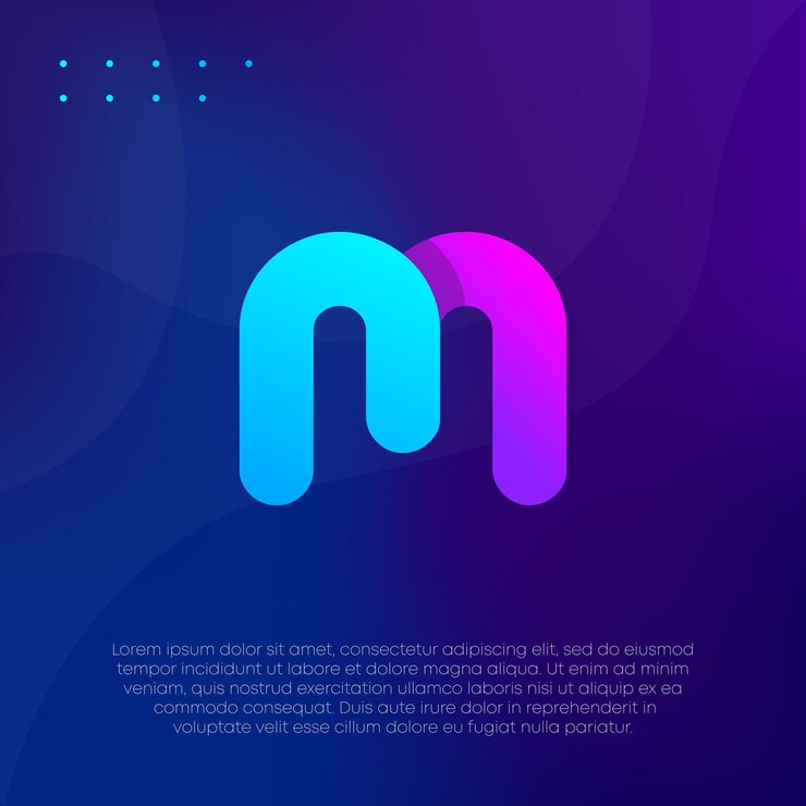 Moderno Gradiente Letra M Lettermark Logo Design Ícone