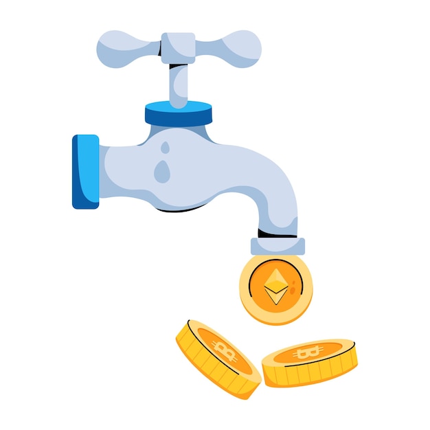 Moderno ícone plano de torneira criptográfica