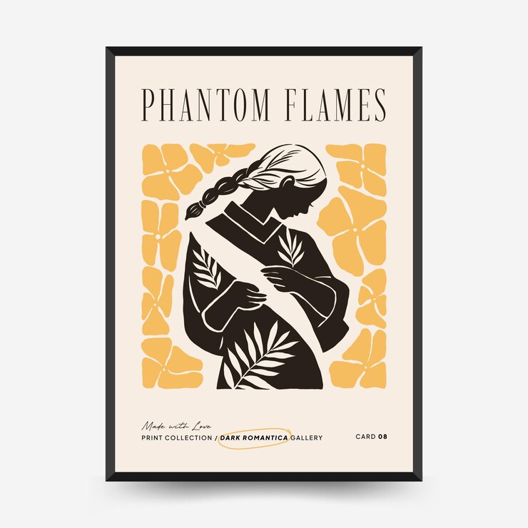 Vetor moderno linocut romântico dia dos namorados impressão em bloco flyer vertical ou modelo de cartaz amor desenhado à mão ilustração de moda