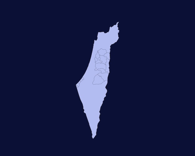 Moderno mapa de fronteira detalhada de alta cor azul claro da palestina isolado no vetor de fundo azul