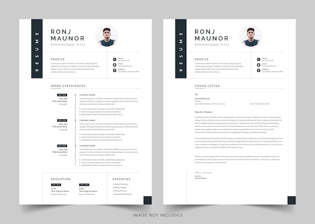 Moderno modelo de currículo CV Carta de apresentação