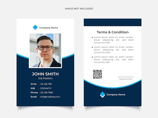Moderno modelo de desenho de cartão de identificação para identidade corporativa Desenho de carta de identificação de empregado profissional