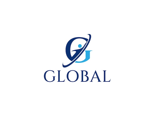 Moderno modelo de design de logotipo de negócio global de inicial de letra g humana