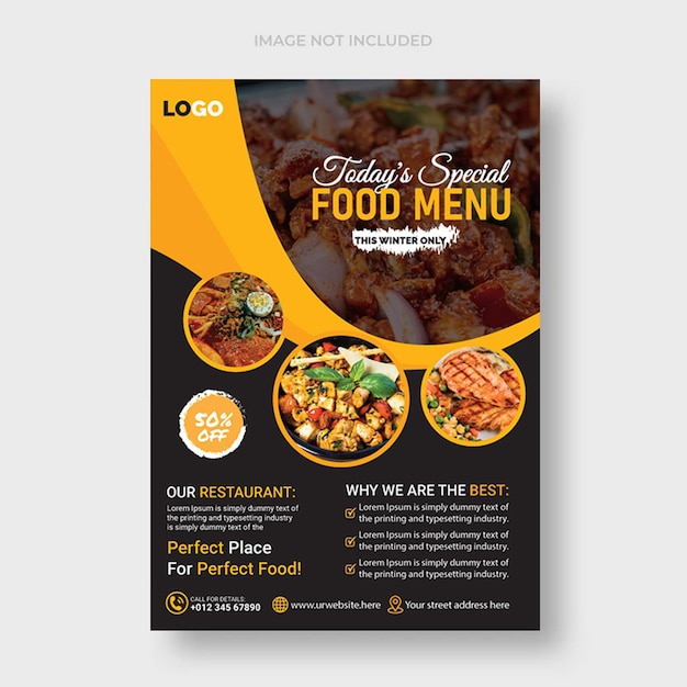 Moderno modelo de design de panfletos de restaurantes
