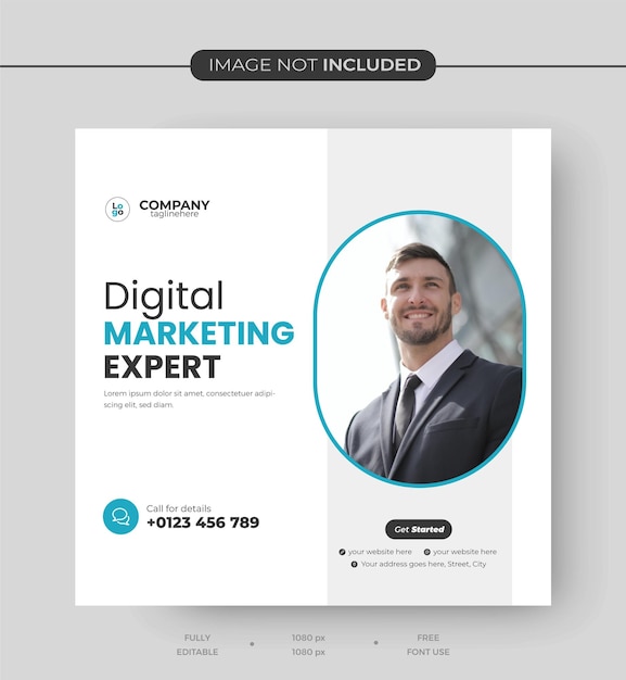 Moderno modelo de design de postagem de mídia social da agência de marketing corporativa