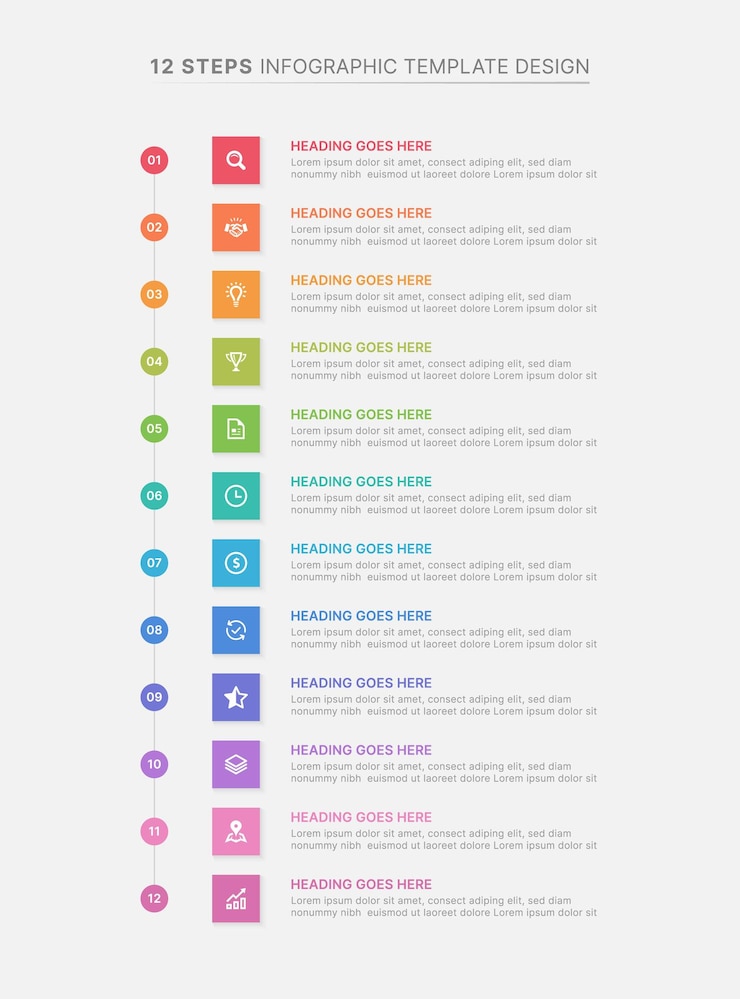 Vetor moderno modelo de design infográfico de negócios com doze opções