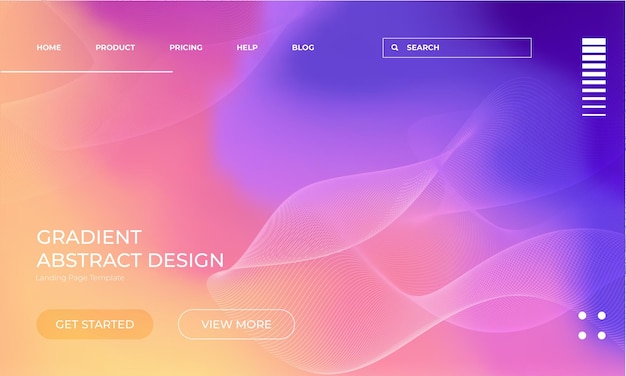 Moderno modelo de fundo gradiente para design de página de destino