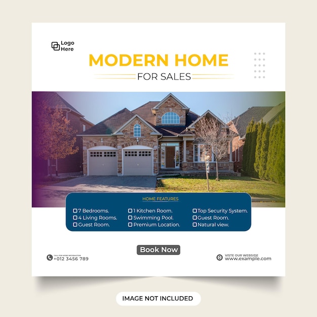 Moderno modelo de negócio de venda de casas Minimalista promoção de negócios imobiliários web banner moderno