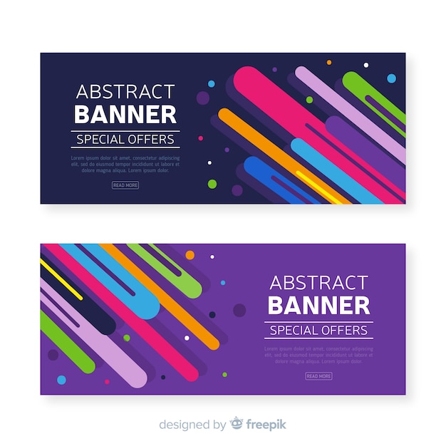 Vetor moderno pacote de banners abstratas com design liso