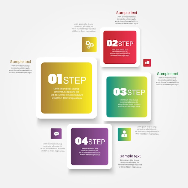 Moderno padrão de design de infografia plana colorida
