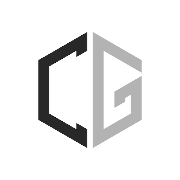 Moderno único Hexágono Letra CG Logo Design Template Elegante inicial CG Letra Logo conceito
