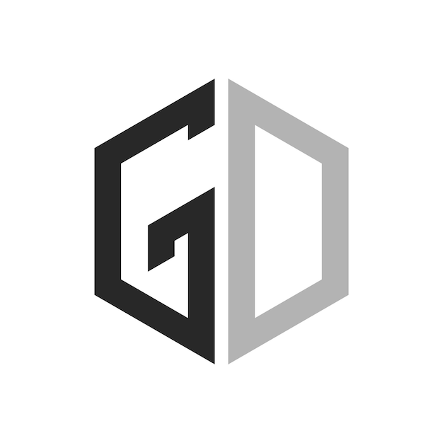 Moderno único Hexágono Letra GD Logo Design Template Elegante inicial GD Letra Logo conceito