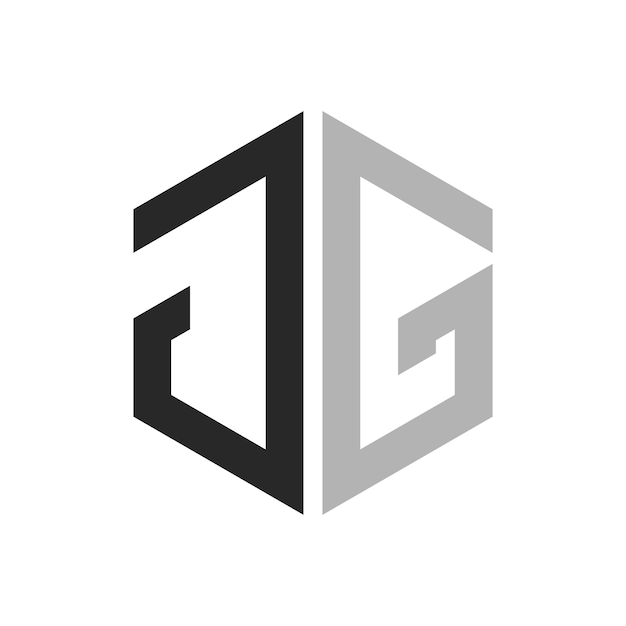 Moderno único Hexágono Letra JG Logo Design Template Elegante inicial JG Letra Logo conceito